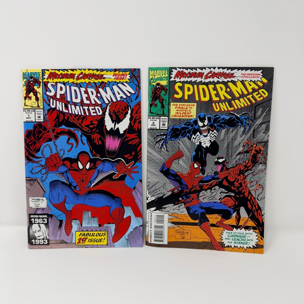 NWT VTG Marvel 1993 Spider‎ Man Unlimited 1 & 2 Maximum Carnage Comics Book